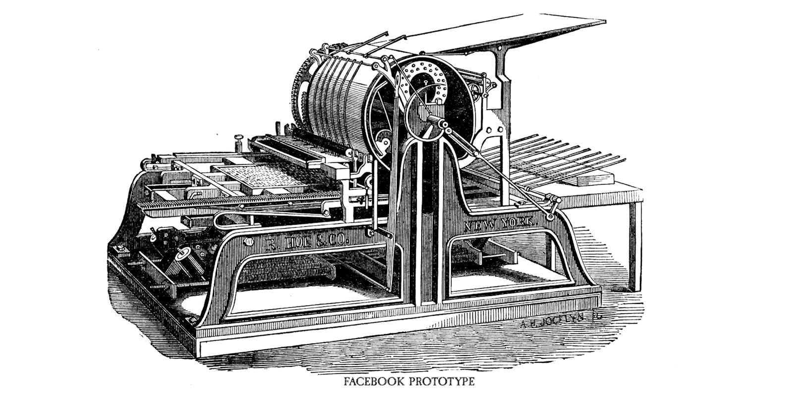 One-cylinder print press illustration