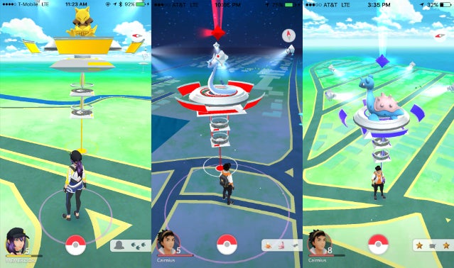 What do the blue orbs on Gyms mean in Pokemon GO?