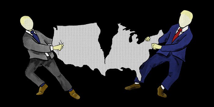 What is gerrymandering: Two politicians ripping the shape of the United States apart
