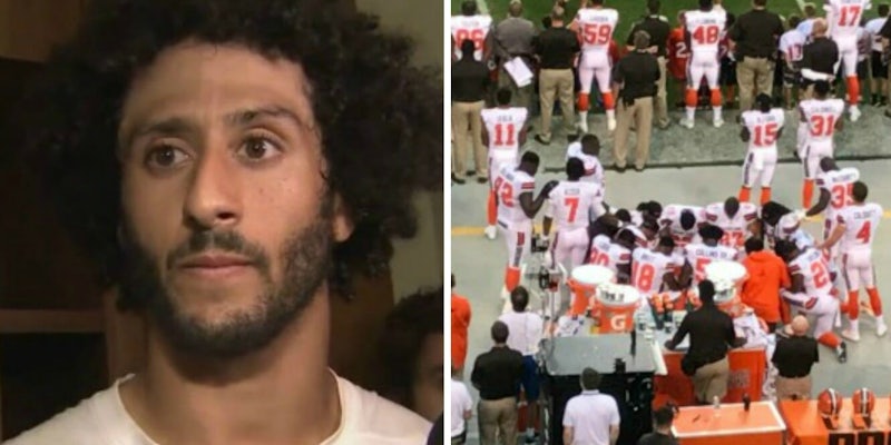 Colin Kaepernick Cleveland Brown players protesting social justice