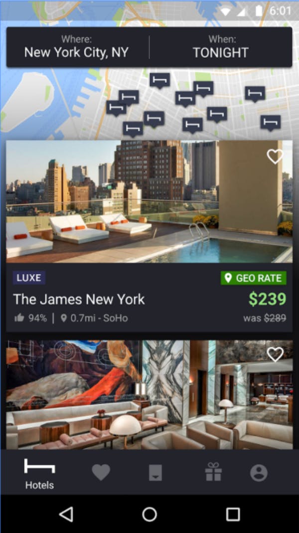 best travel apps : hotel tonight app