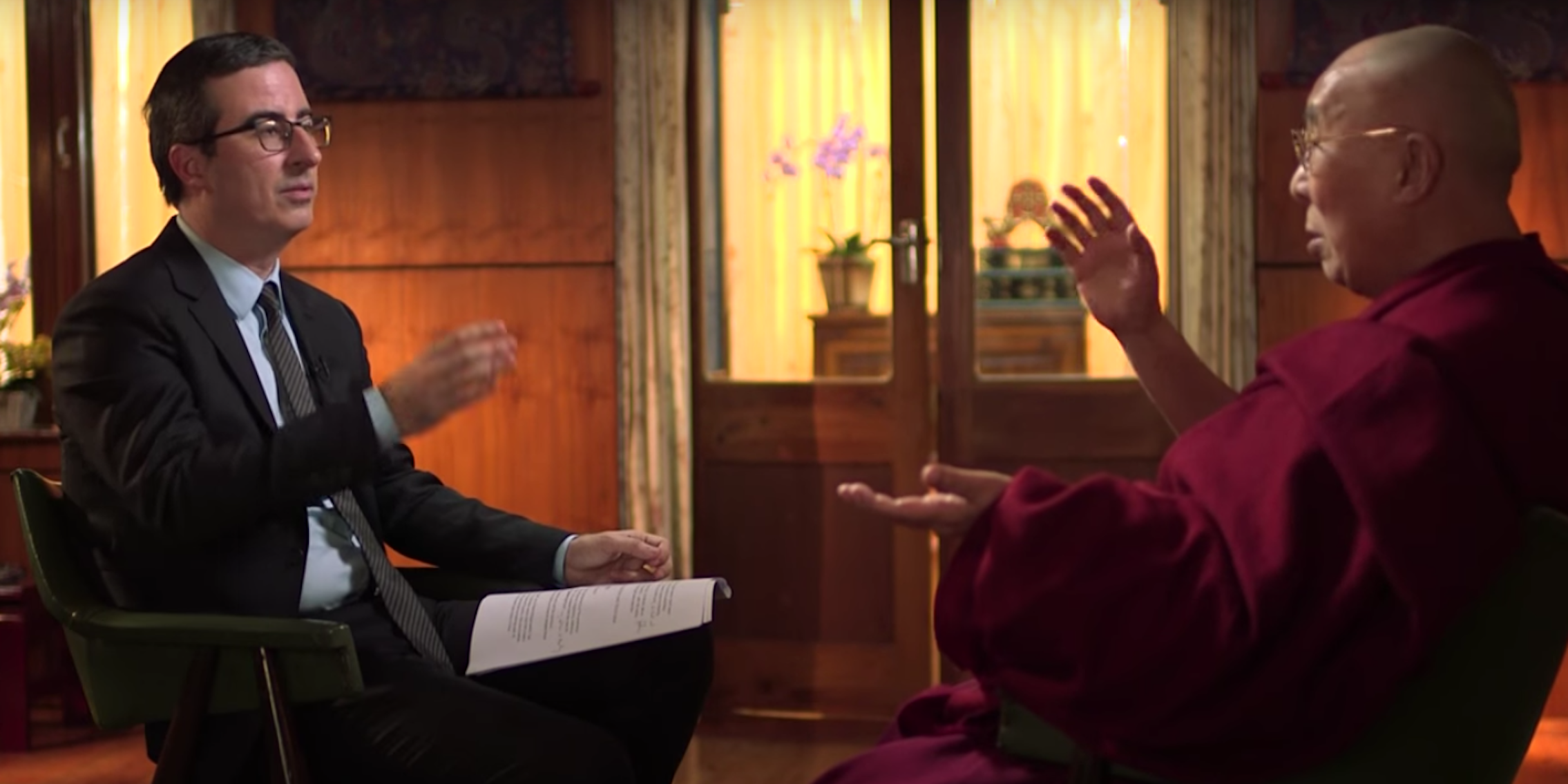 john oliver dalai llama interview