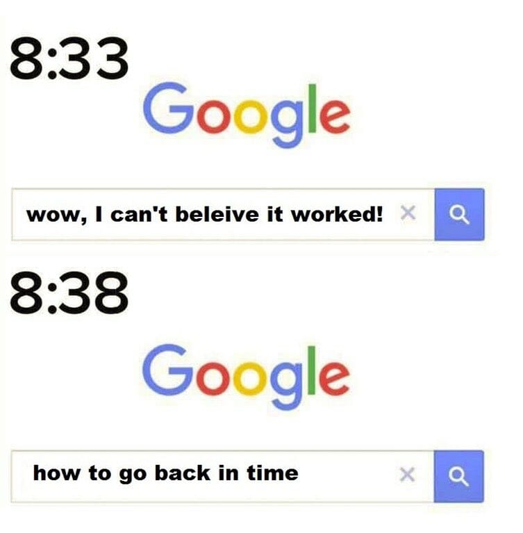 time travel google meme