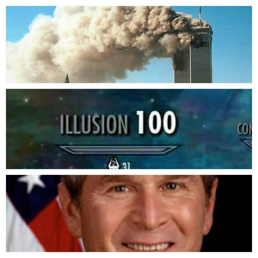 bush did 9/11 skyrim illusion meme