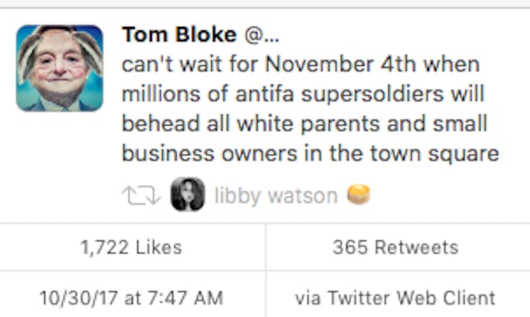 Tom Bloke tweet about November 4