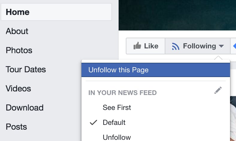 how to unfollow someone on facebook