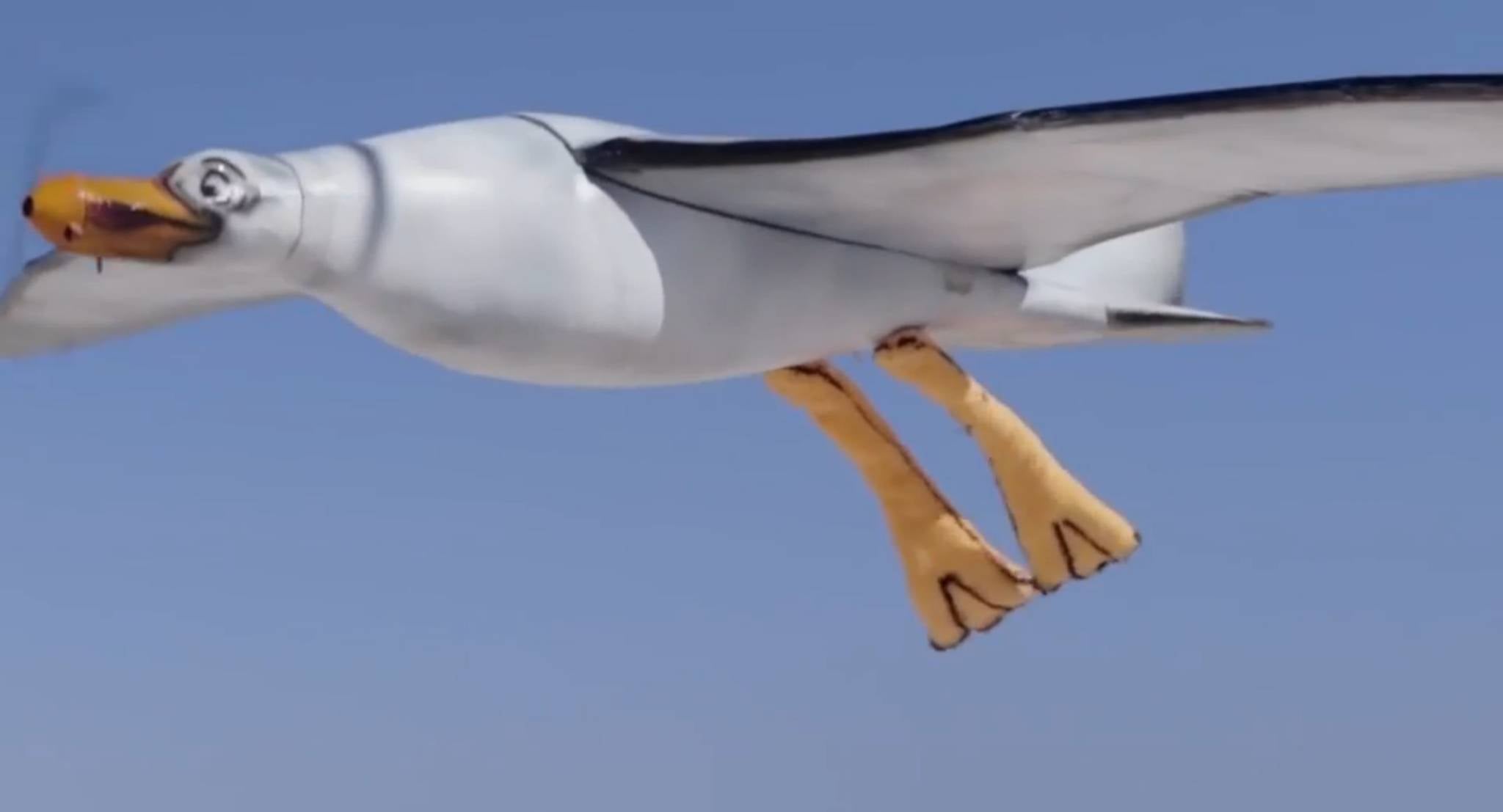 Nivea actually built a seagull robot that craps sunscreen on you at the