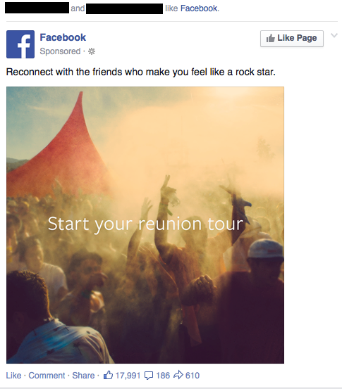 Facebook advertisement