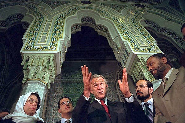 President George W. Bush at the D.C. Islamic Center on September 17th, 2001