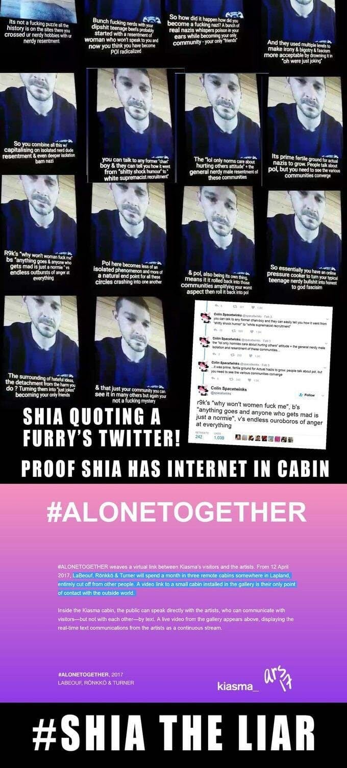 shia labeouf copies a furry's tweets