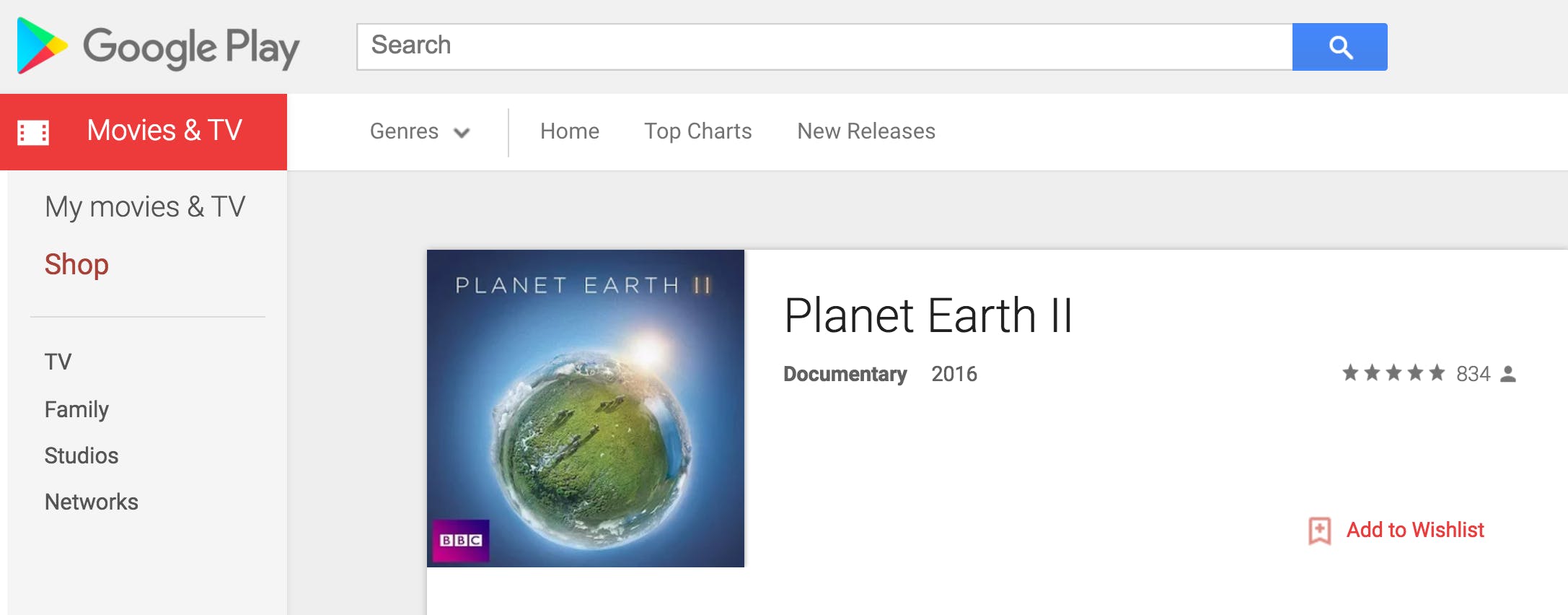 how to watch planet earth 2 : Google Play