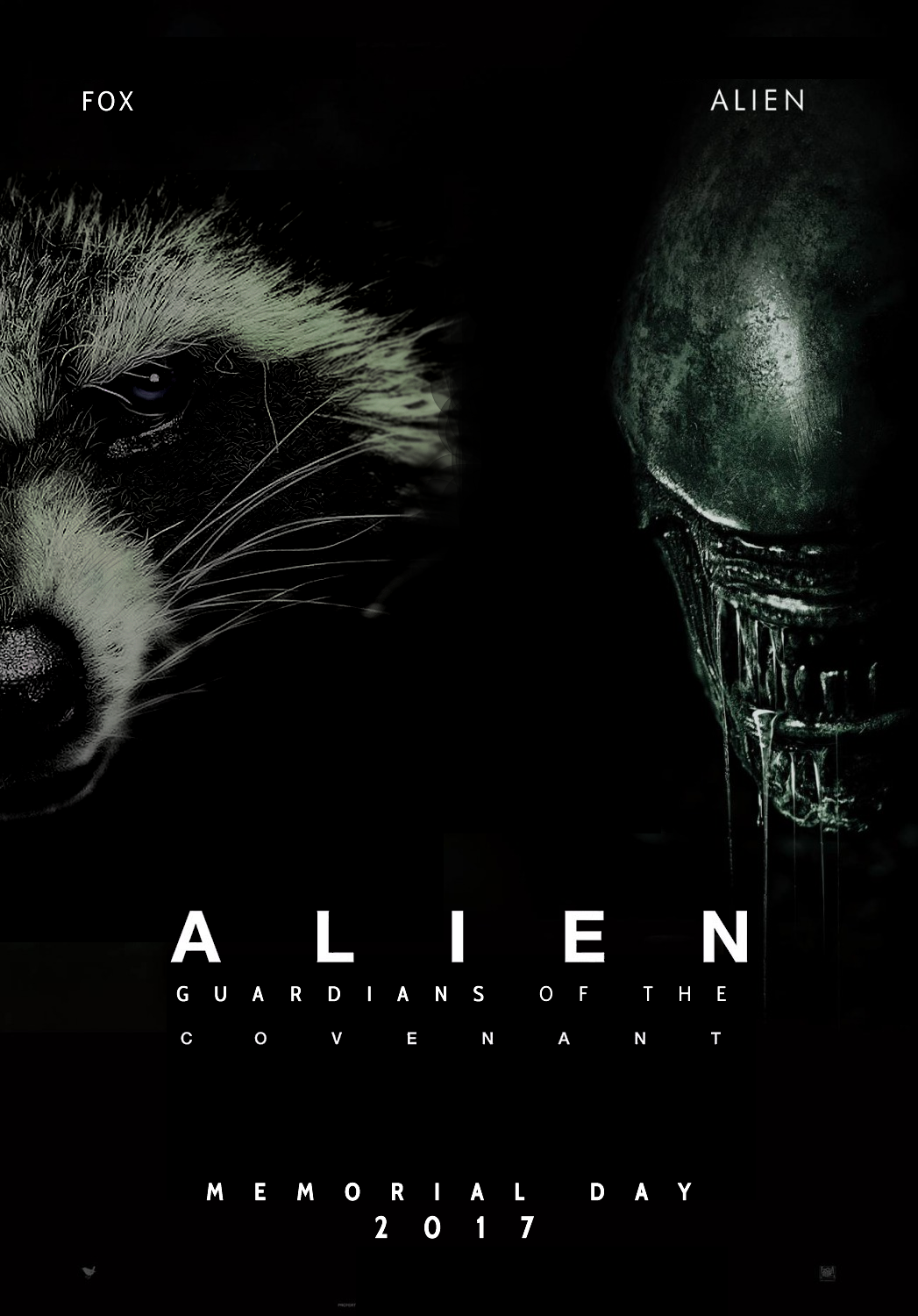 rocket raccoon alien poster