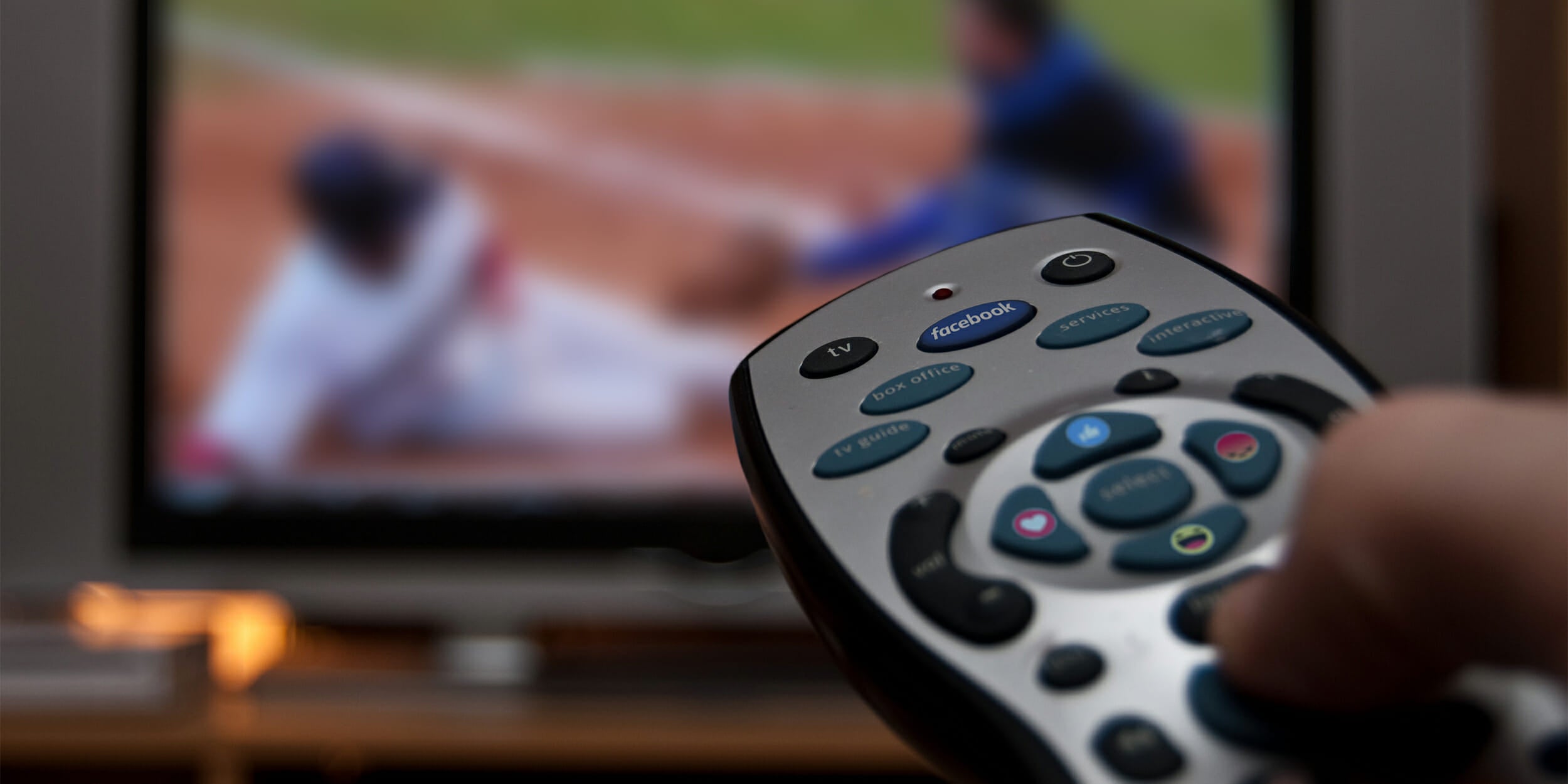 Facebook icons on television remote control