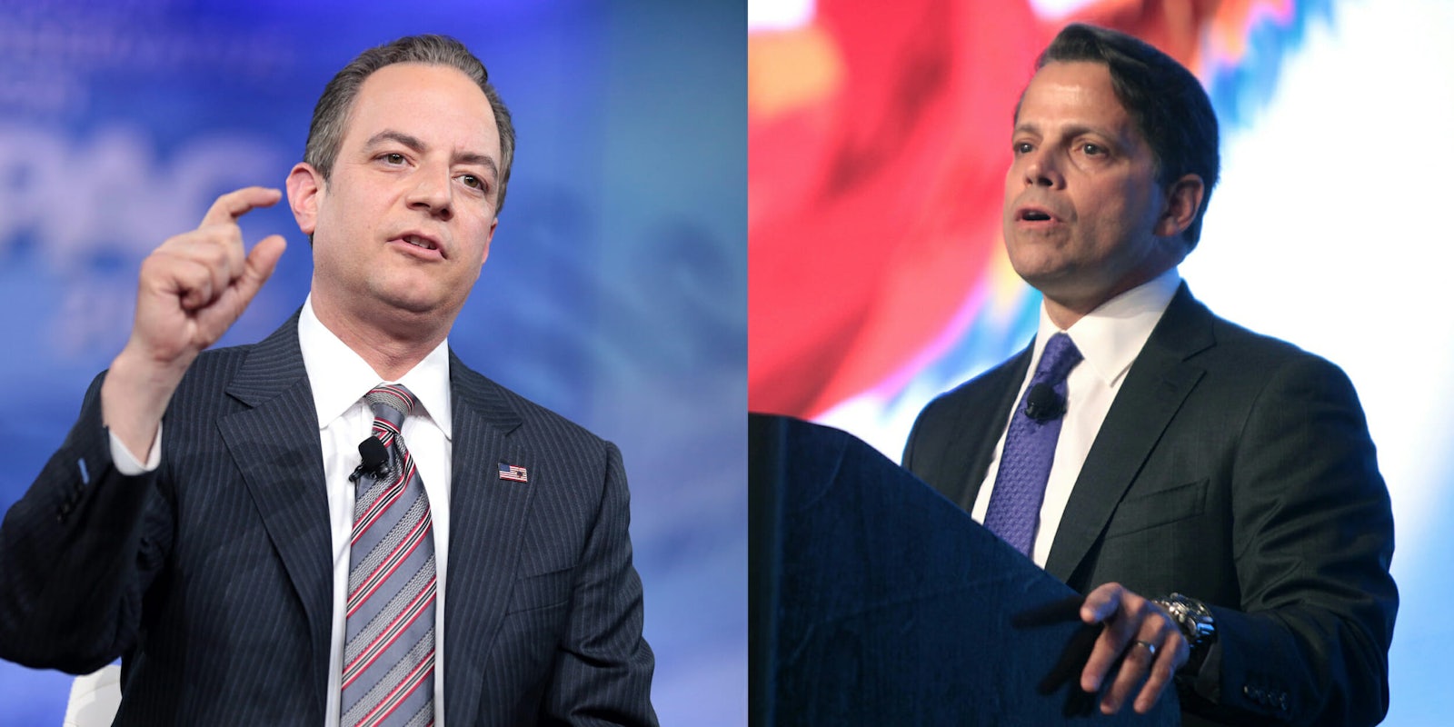 Anthony Scaramucci and Reince Priebus,