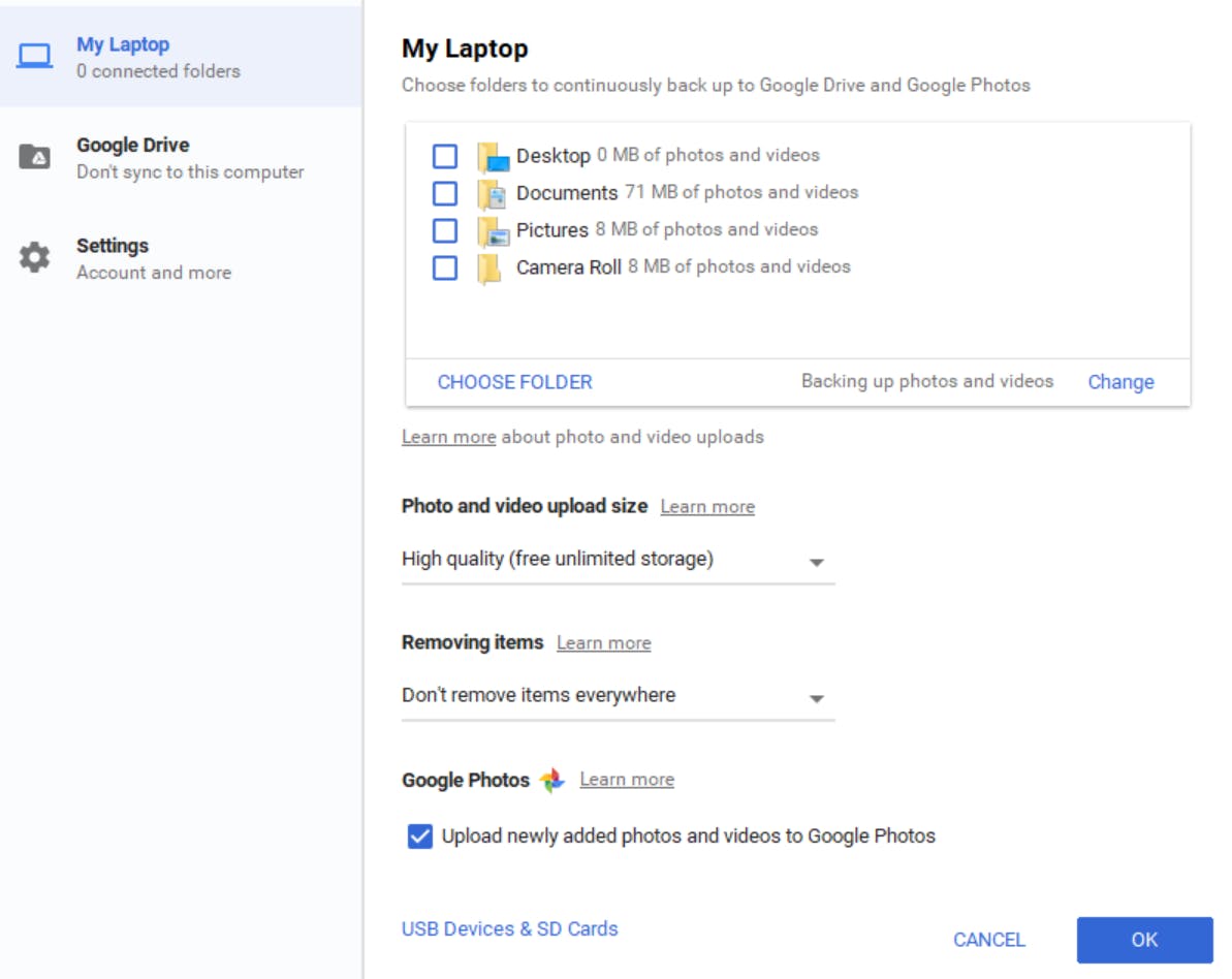 How to use Google's Backup and Sync