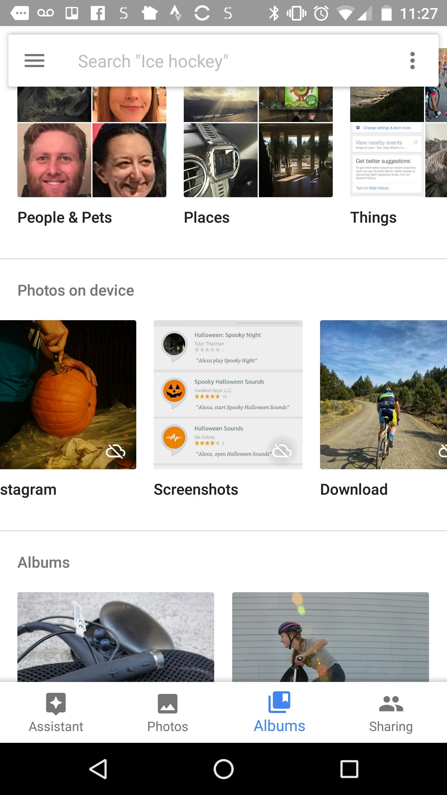 Screenshots section of Google Photos