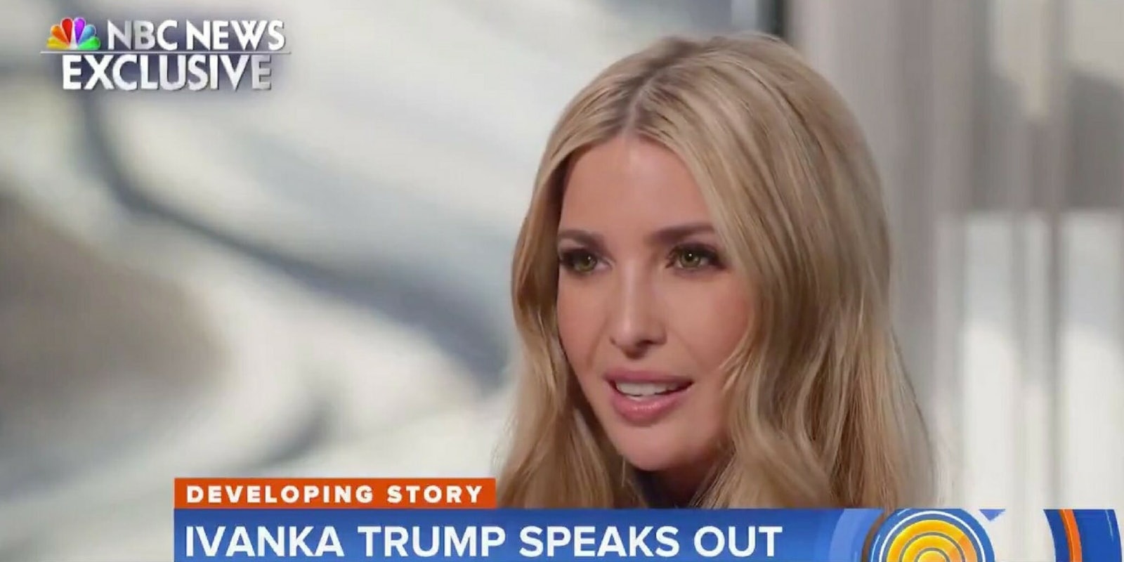 Ivanka Trump addressing allegations of sexual assault against her father on the 'Today' show.