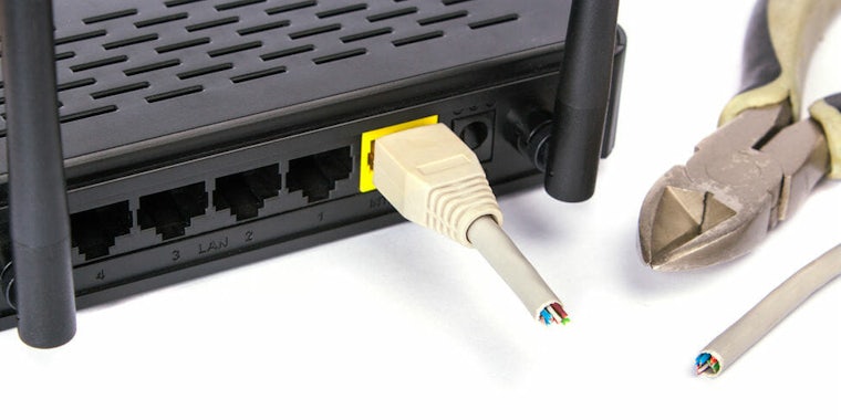 internet outage router ethernet cable cut