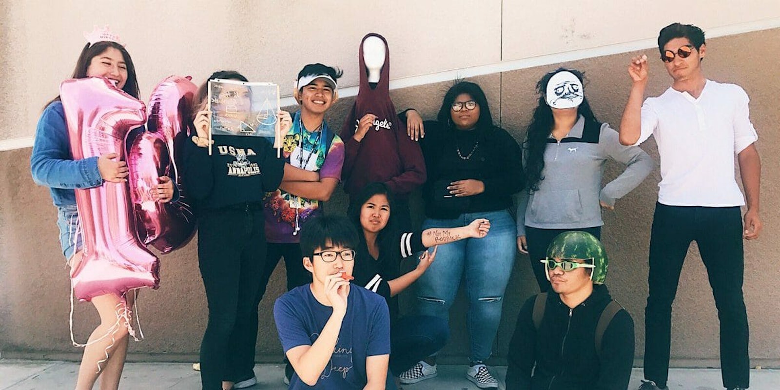 Olympian High School students dress up for Meme Day.