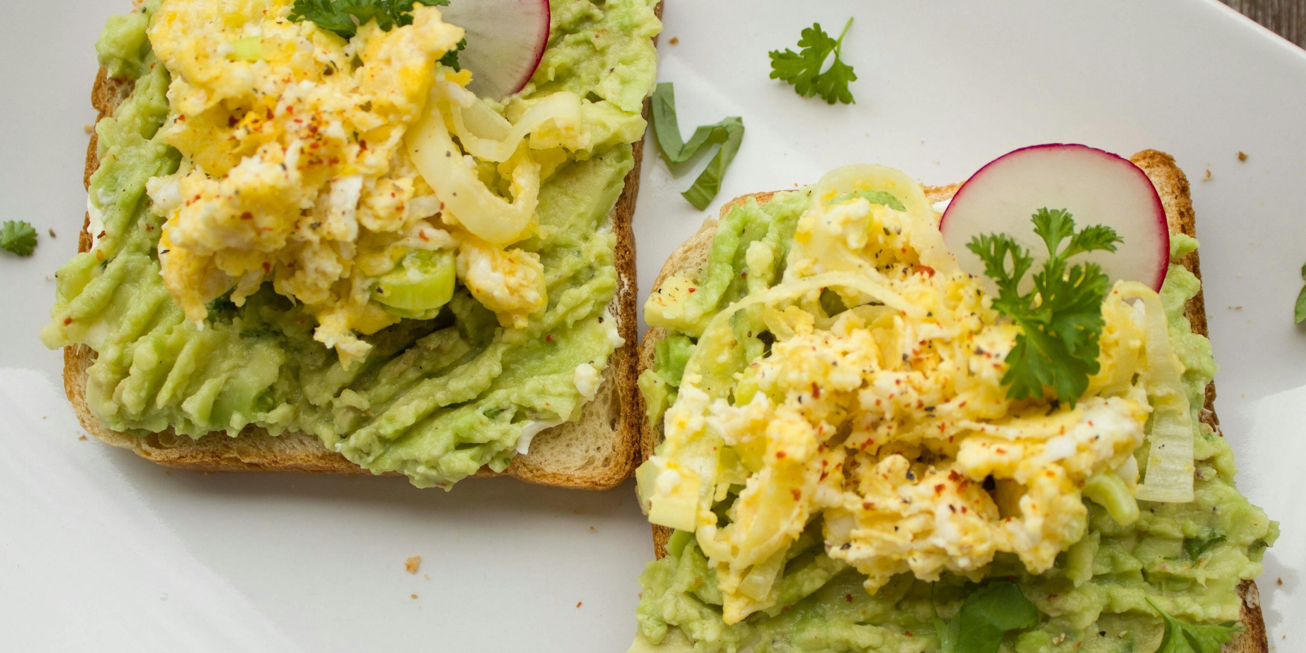 Avocado toast with eggs