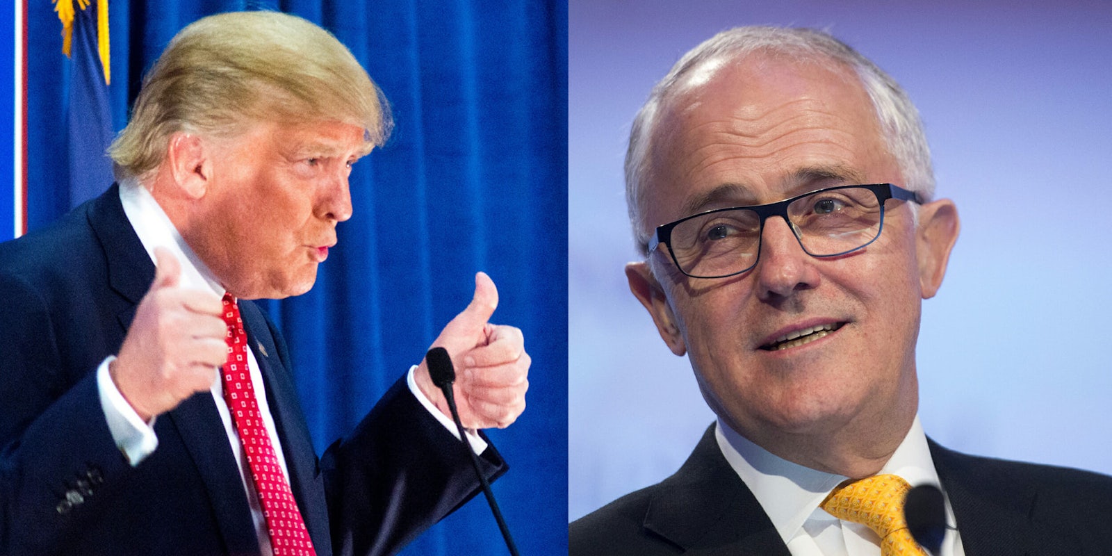 Australian Prime Minister Malcolm Turnbull does a pretty good Donald Trump impression
