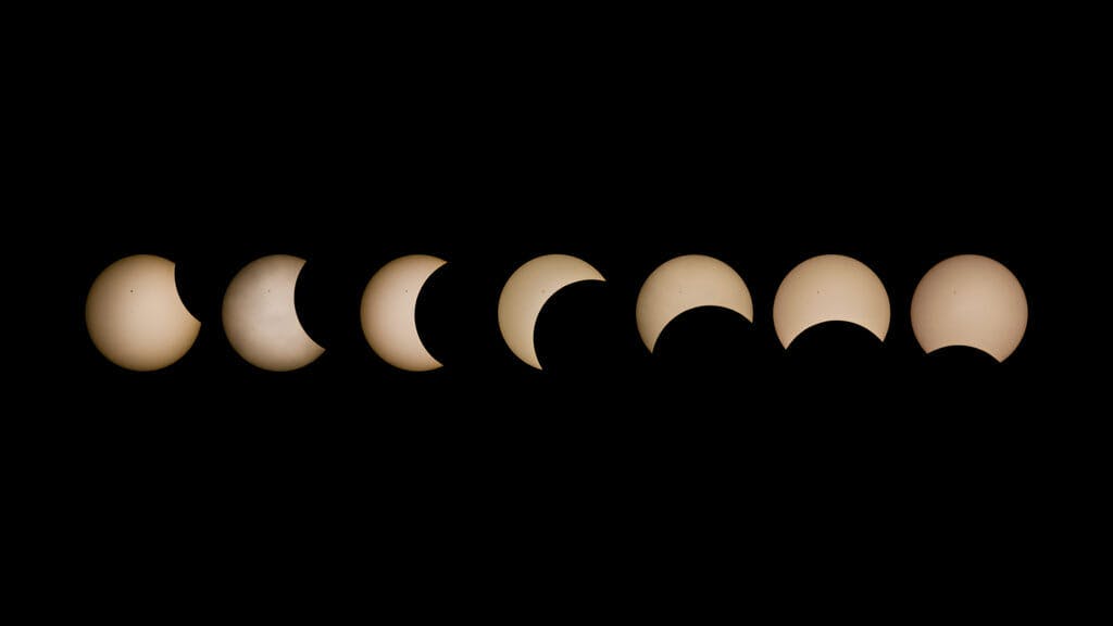 Time lapse of eclipse