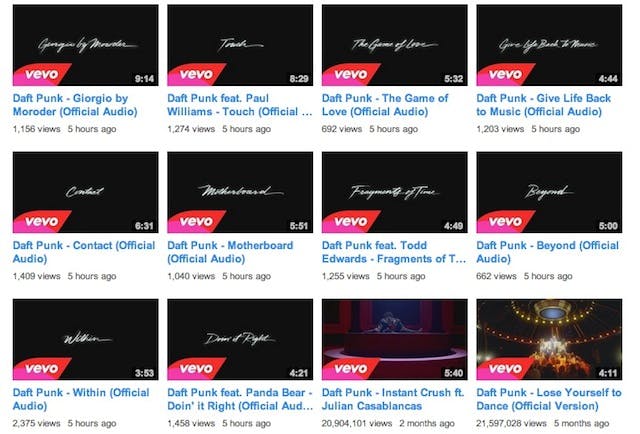 Daft Punk's YouTube channel