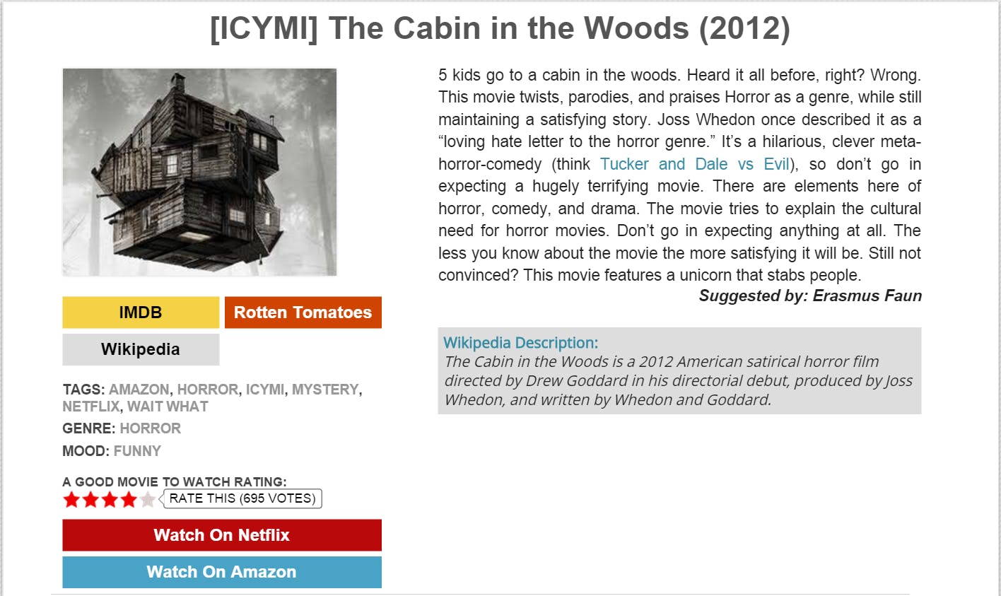 Do yourself a favor and just watch this one without looking up the synopsis.