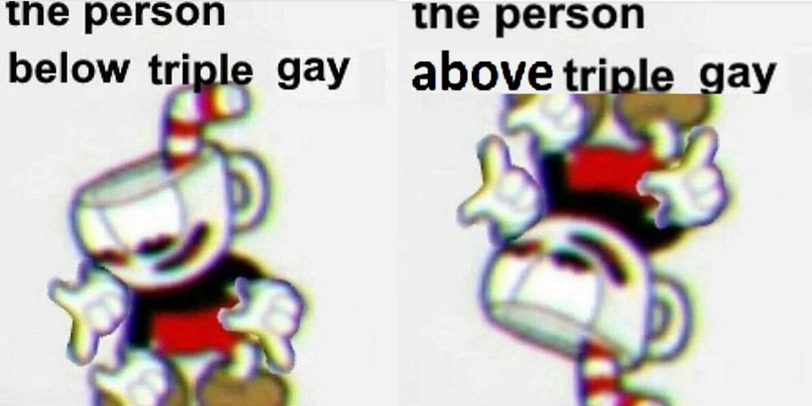 triple gay cuphead meme