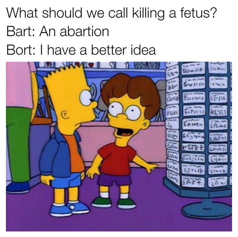 bart simpson and bort name an abortion