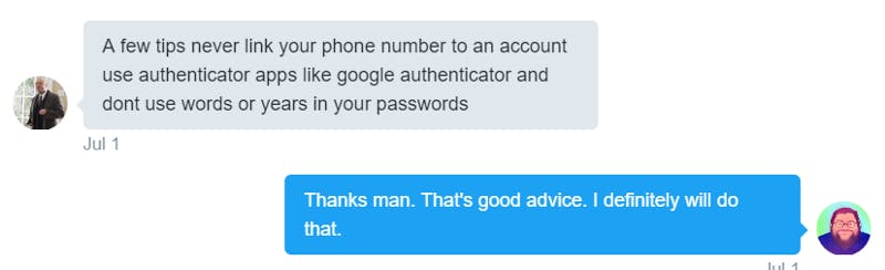 Advice from my hacker.
