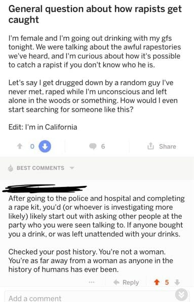 incel asks for legal advice about rape