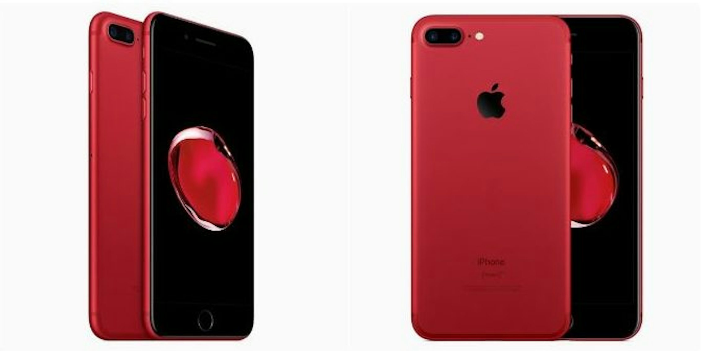 red iphone 7: red with black front