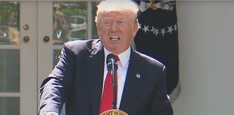 Trump announcing the U.S. intention to withdraw from the climate accord.