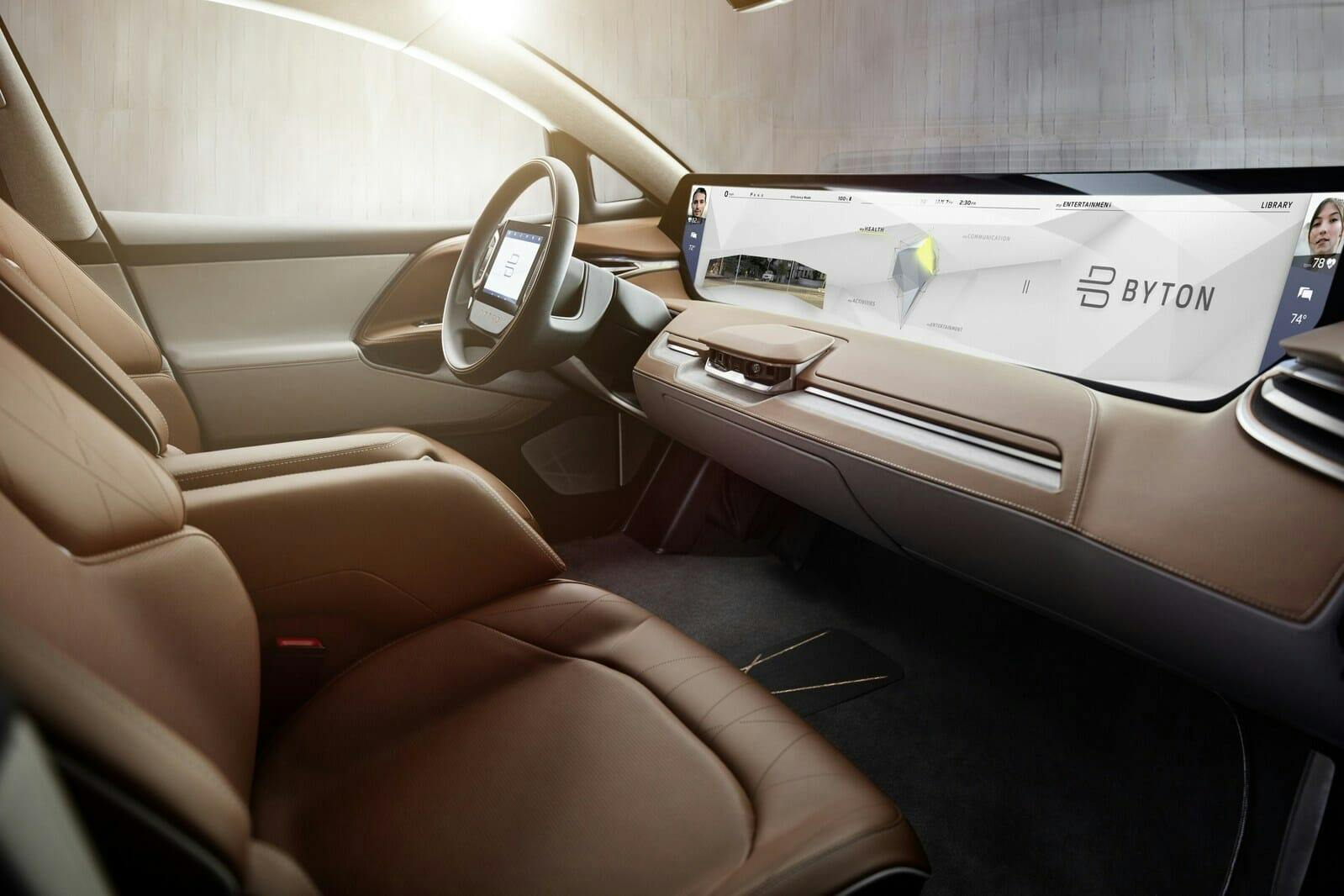 byton electric self-driving car interior display