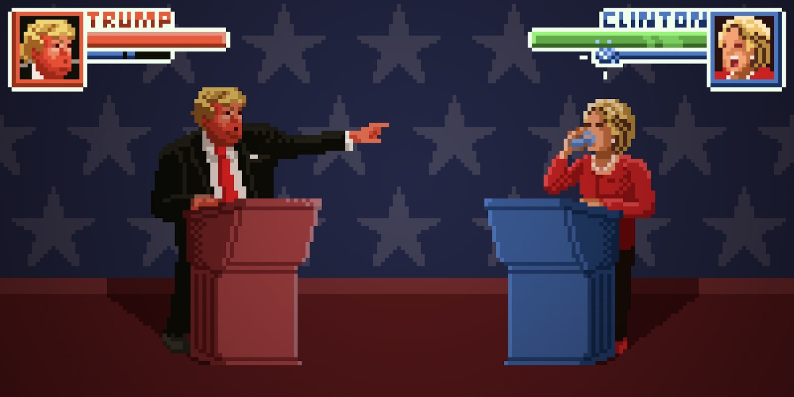 Trump/Clinton debate 8-bit