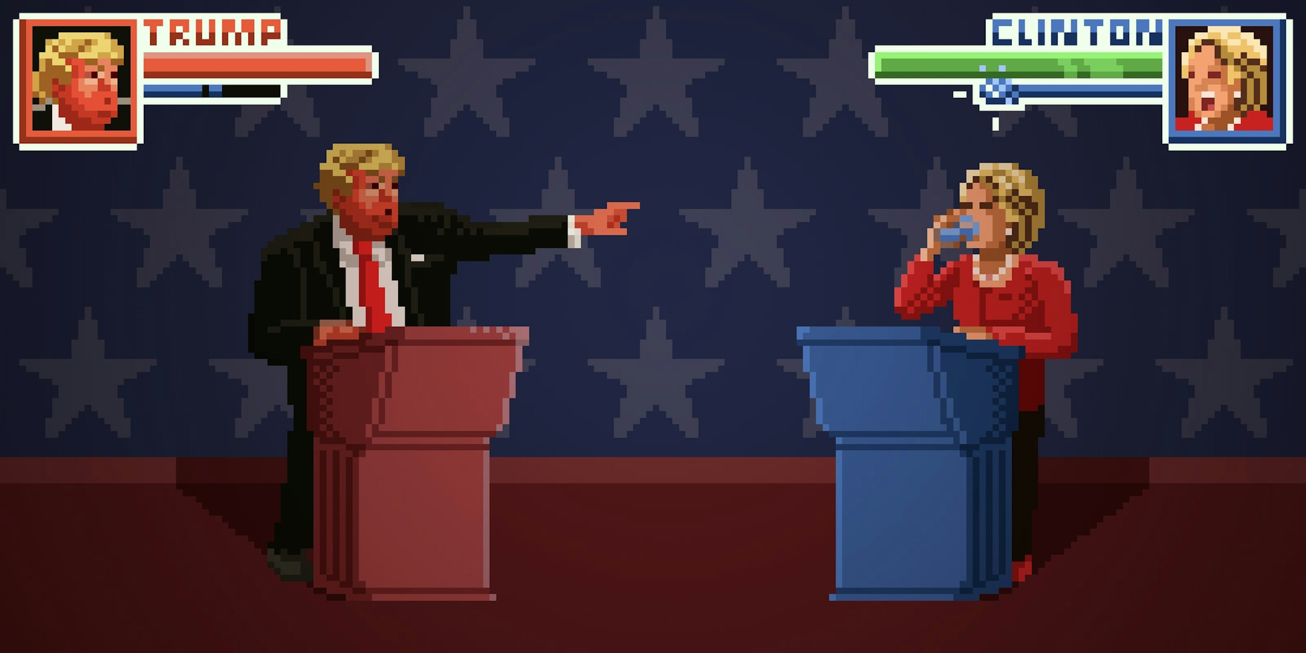 Trump/Clinton debate 8-bit