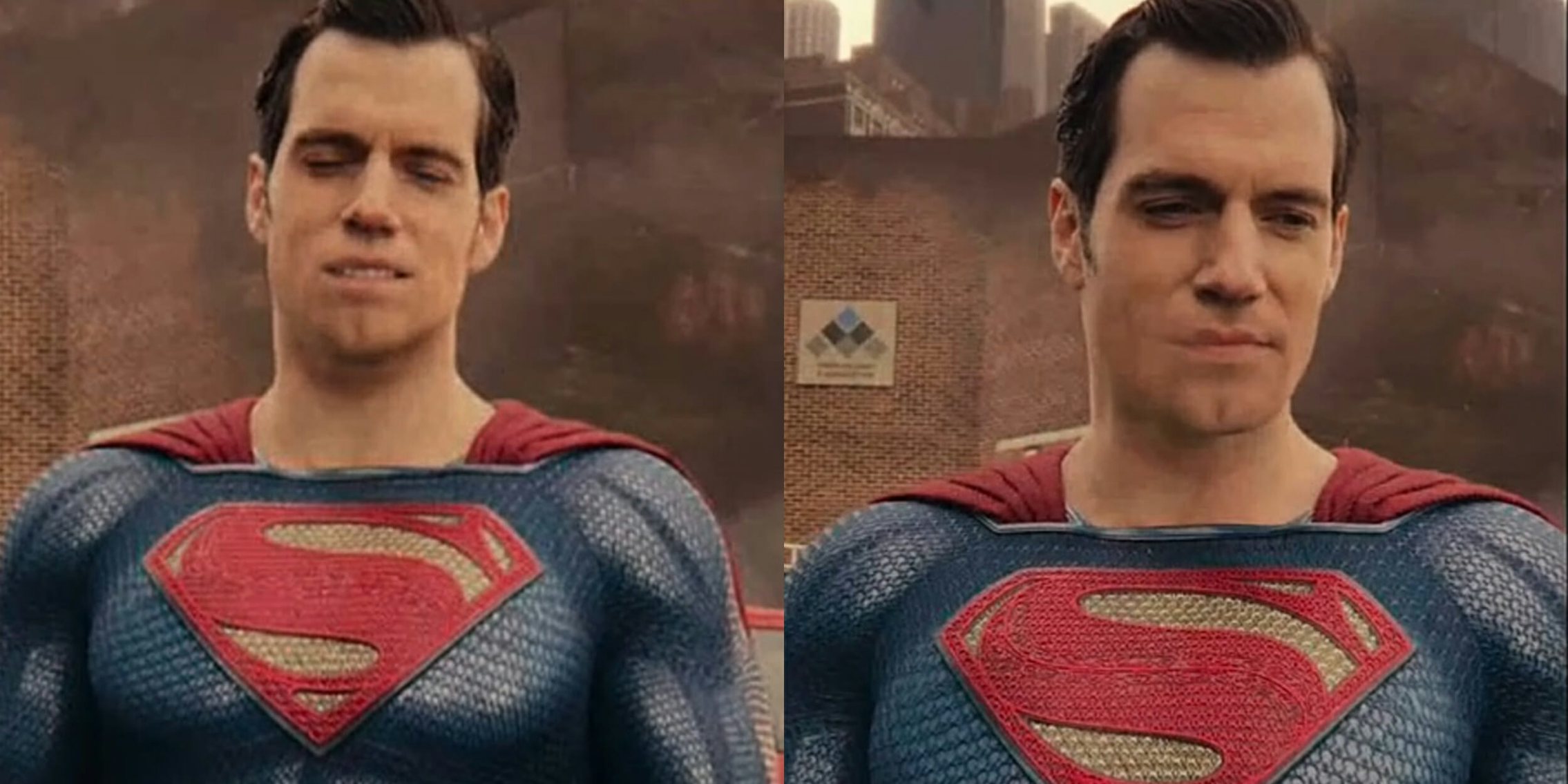 Superman's mouth with digitally removed mustache