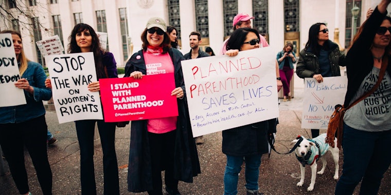 A rally for Planned Parenthood in Los Angeles.