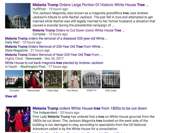 melania trump tree
