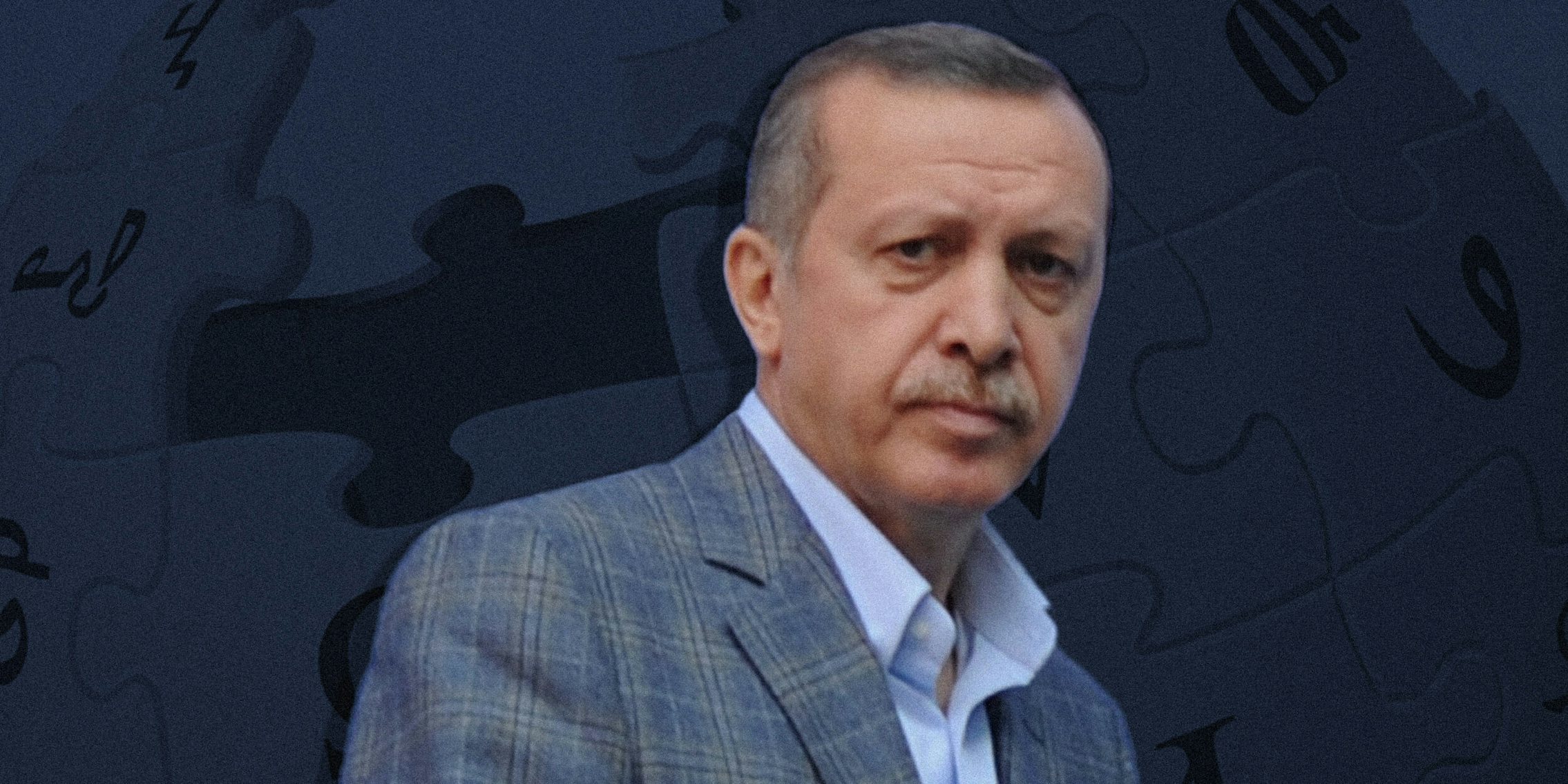 Erdogan over Wikipedia logo