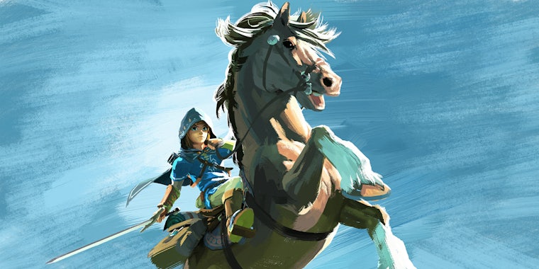 Link riding Epona