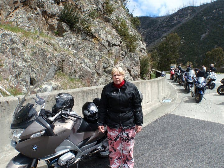 "2010 again. Riding on the back of dad's motorbike was one of her favourite things to do. She got quite terrified when the helmets were on, but once moving had a blast. This had to stop in 2011, when an on-bike paranoia attack nearly caused an accident."