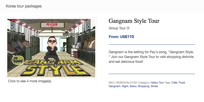 psy gangnam style tour offered