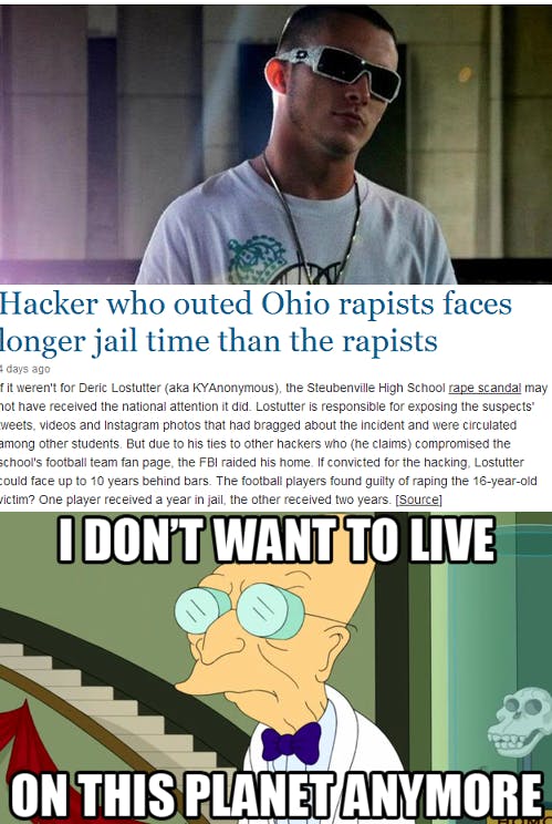 futurama memes : I don't want to live here anymore steubenville
