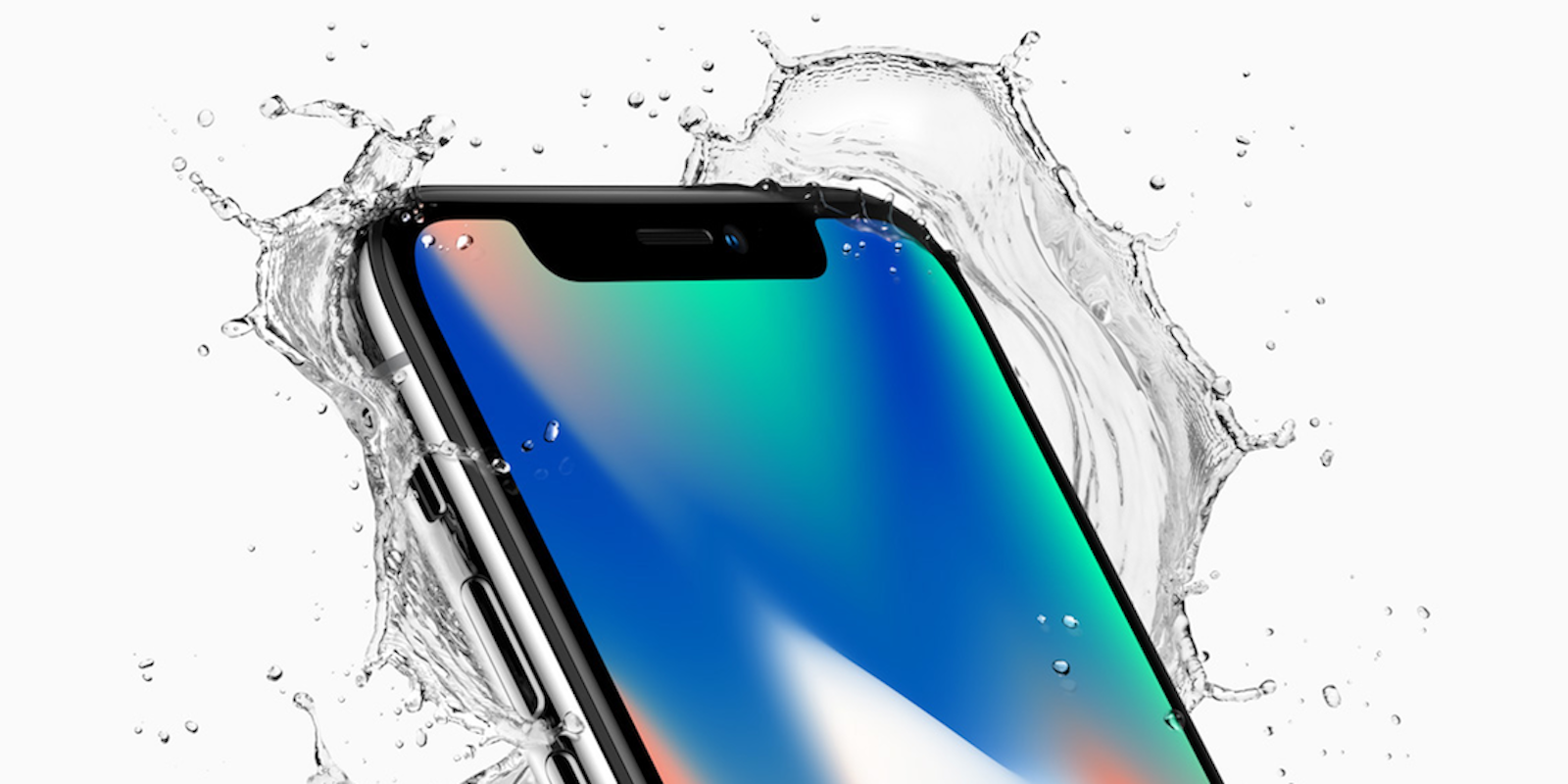 Apple iPhone X with water splash