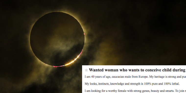 A Craigslist ad for sex during the total eclipse