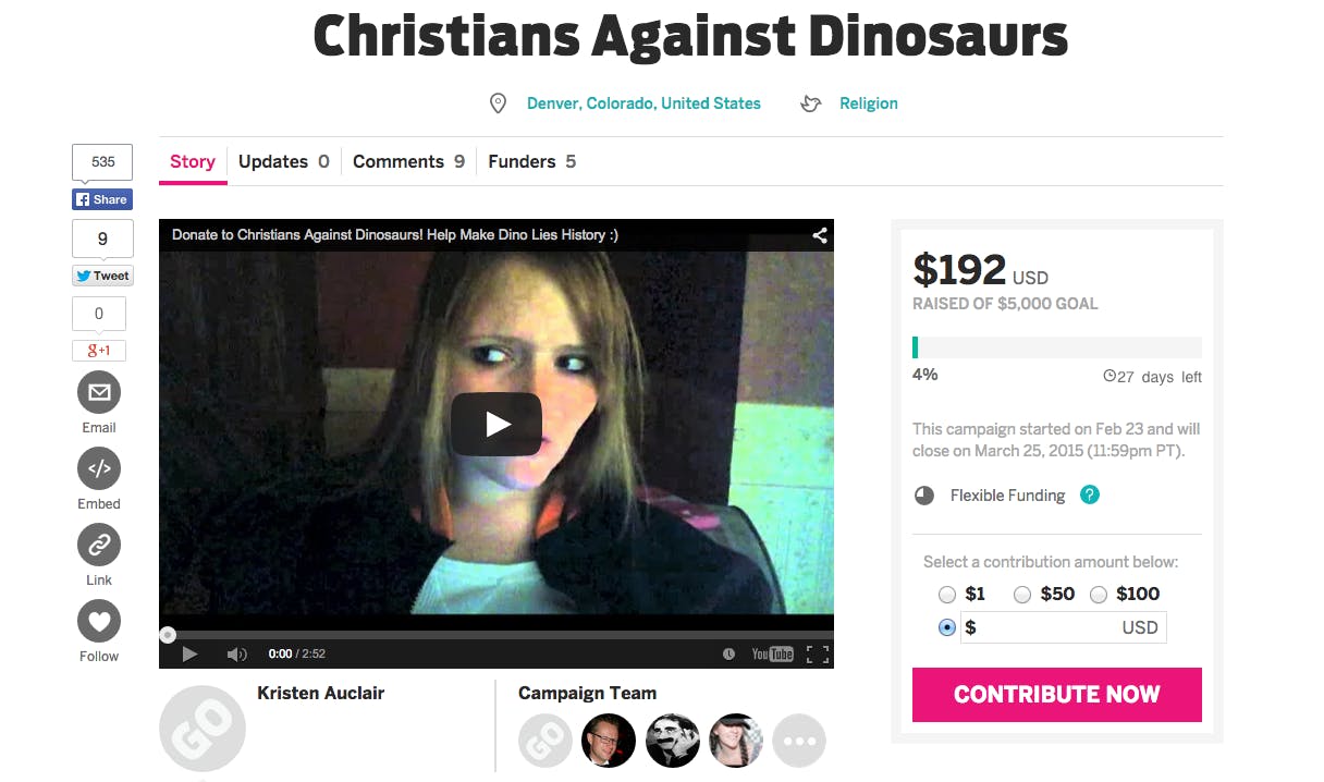The fundamentalist group seeks to raise $5,000 on Indiegogo.