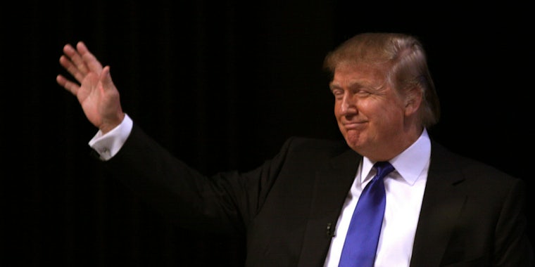 Trump waving