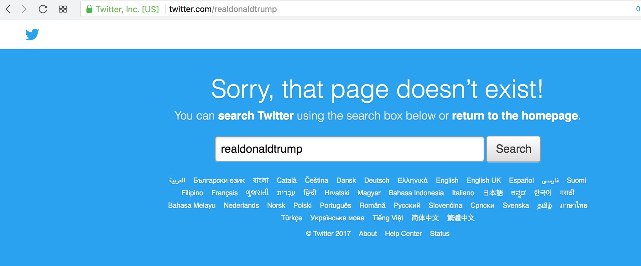 Trump Twitter Gone